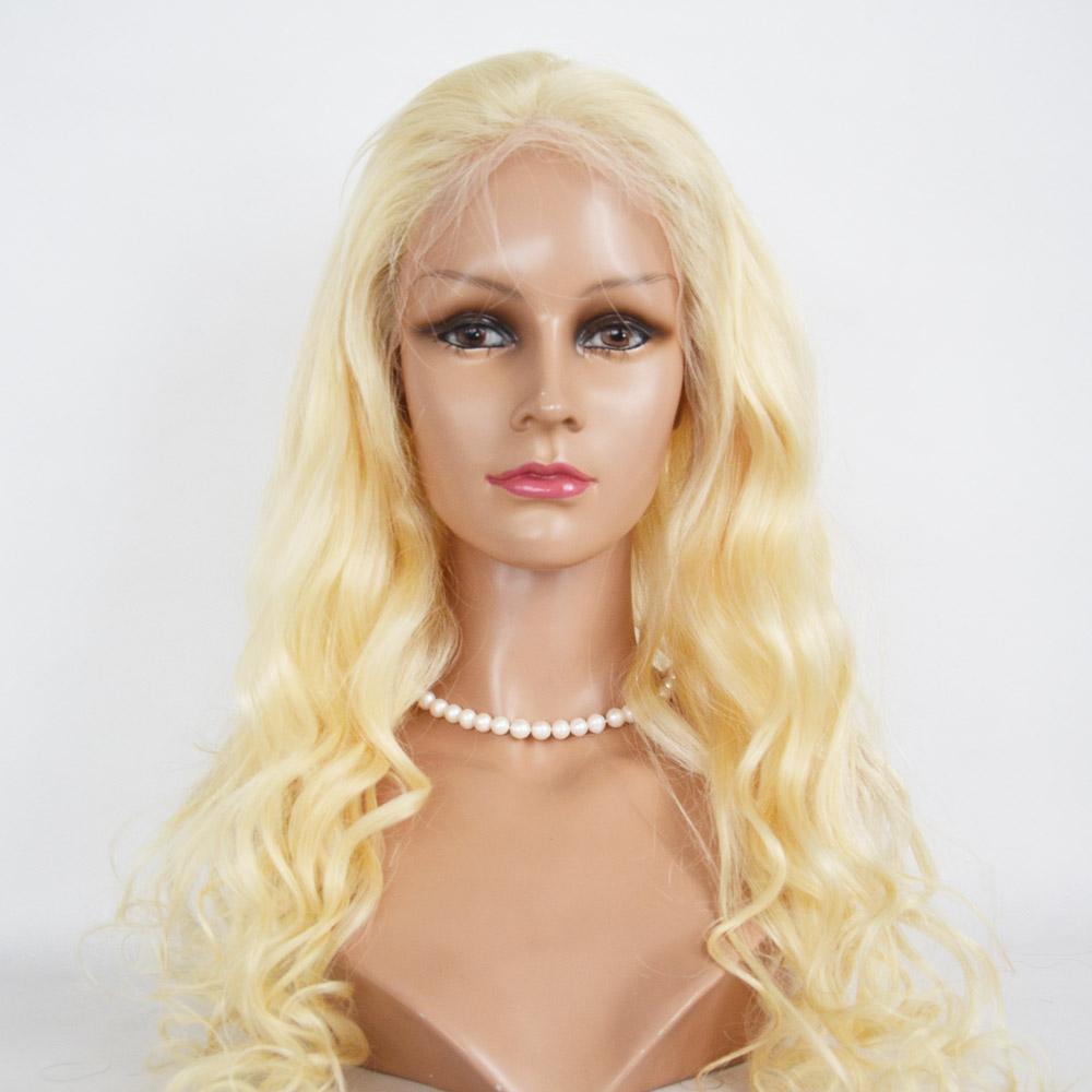 Brazilian Real Human Hair Lace Front Wigs Blonde Color Fashion   LM156